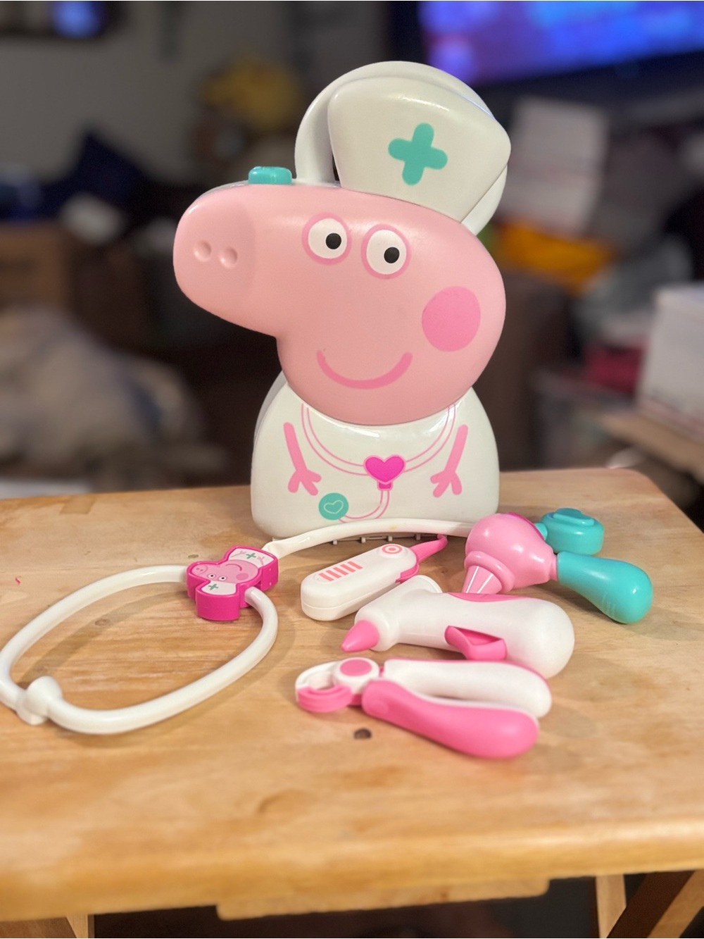 Peppa Pig Pink & White Nurse Toy Set with Teal Accents